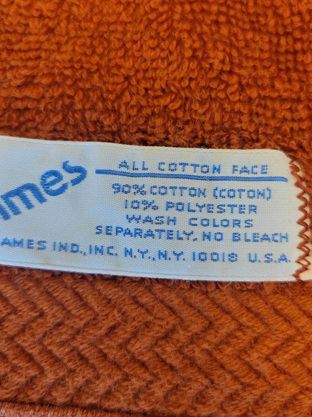 Vintage Western Single Bath Towel Cotton Boots  Made in USA Rust Orange